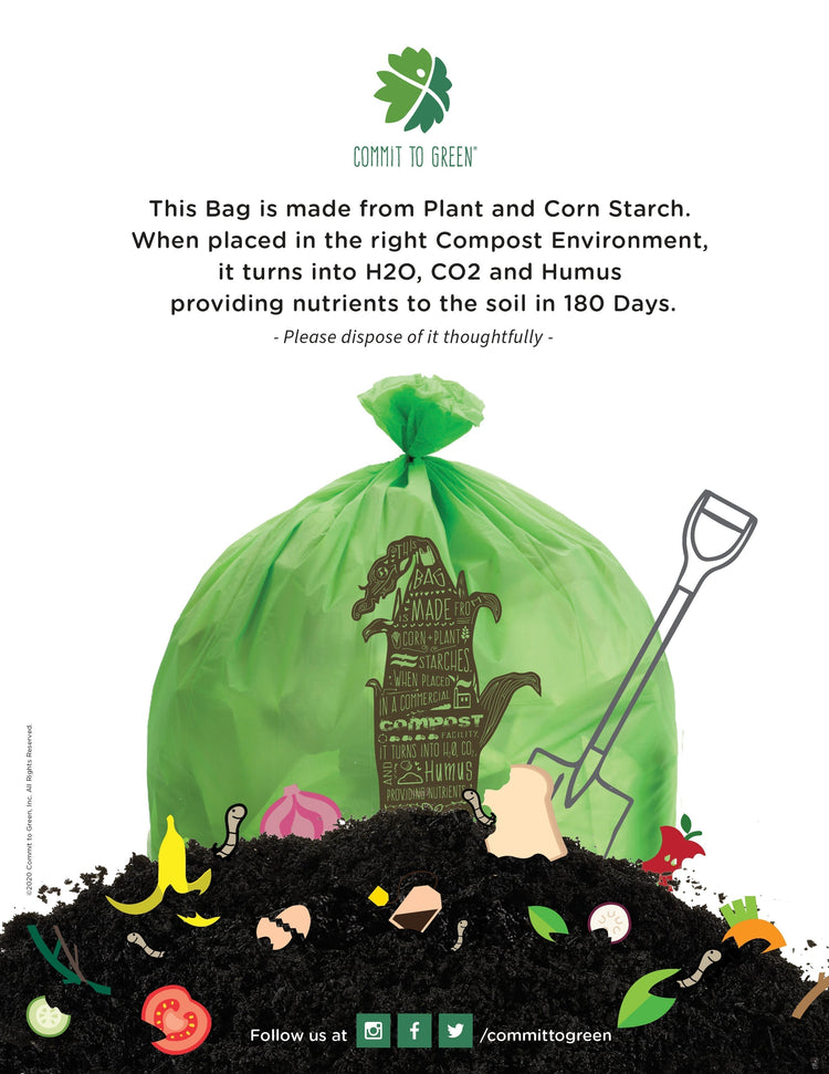 Compostable Trash Bin Liners<br>23 Gallon x5